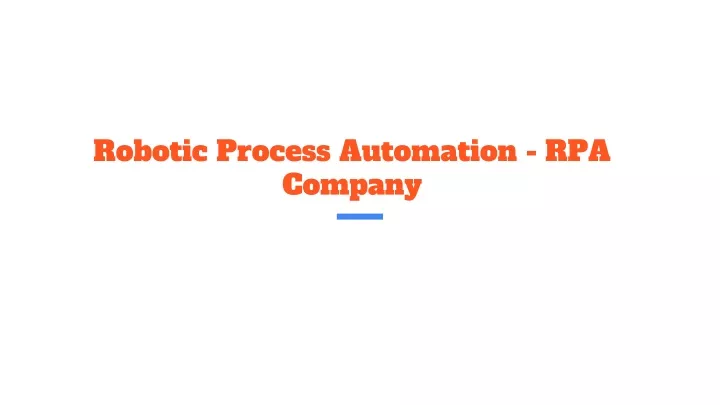 robotic process automation rpa company