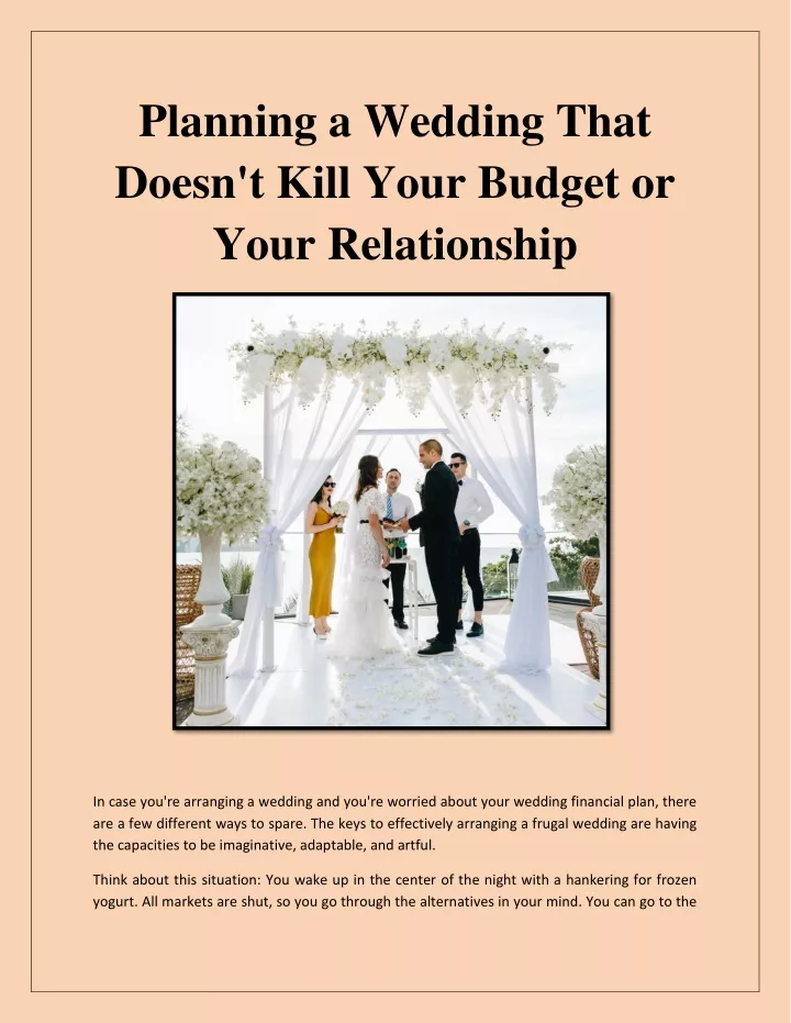 planning a wedding that doesn t kill your budget