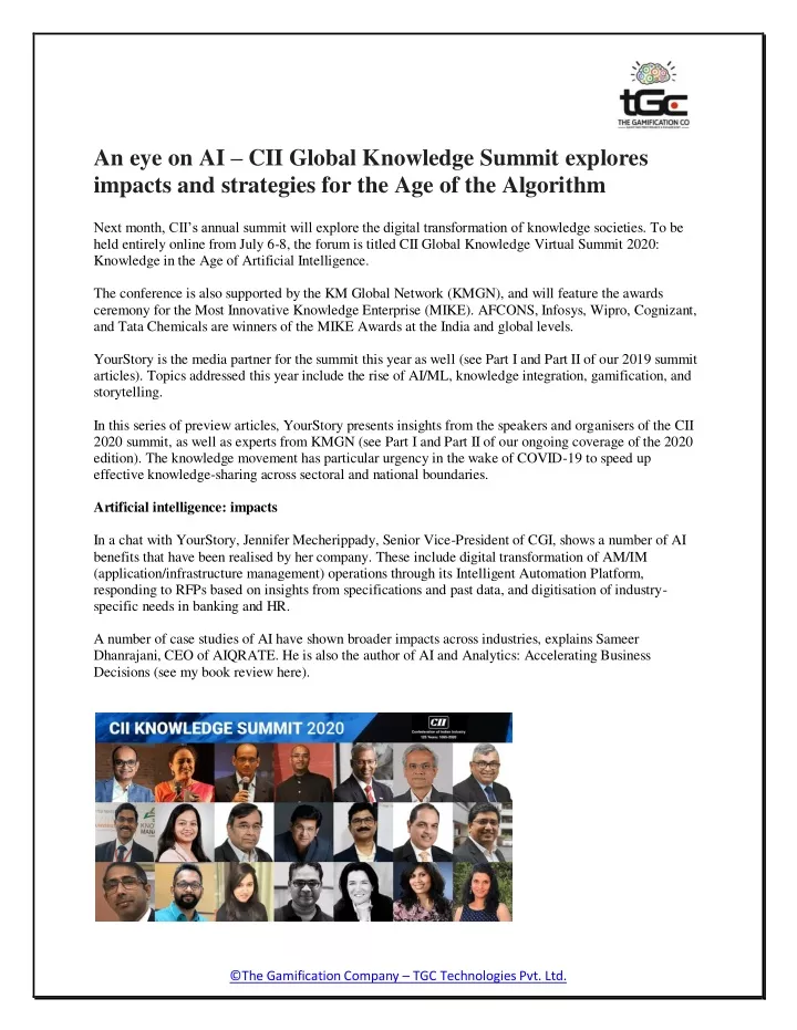an eye on ai cii global knowledge summit explores