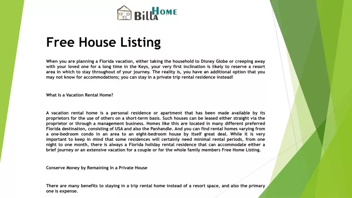 free house listing