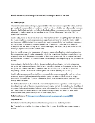 recommendation search engine market research