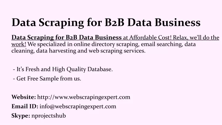 data scraping for b2b data business