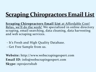 scraping chiropractors email list
