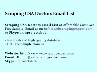 scraping usa doctors email list