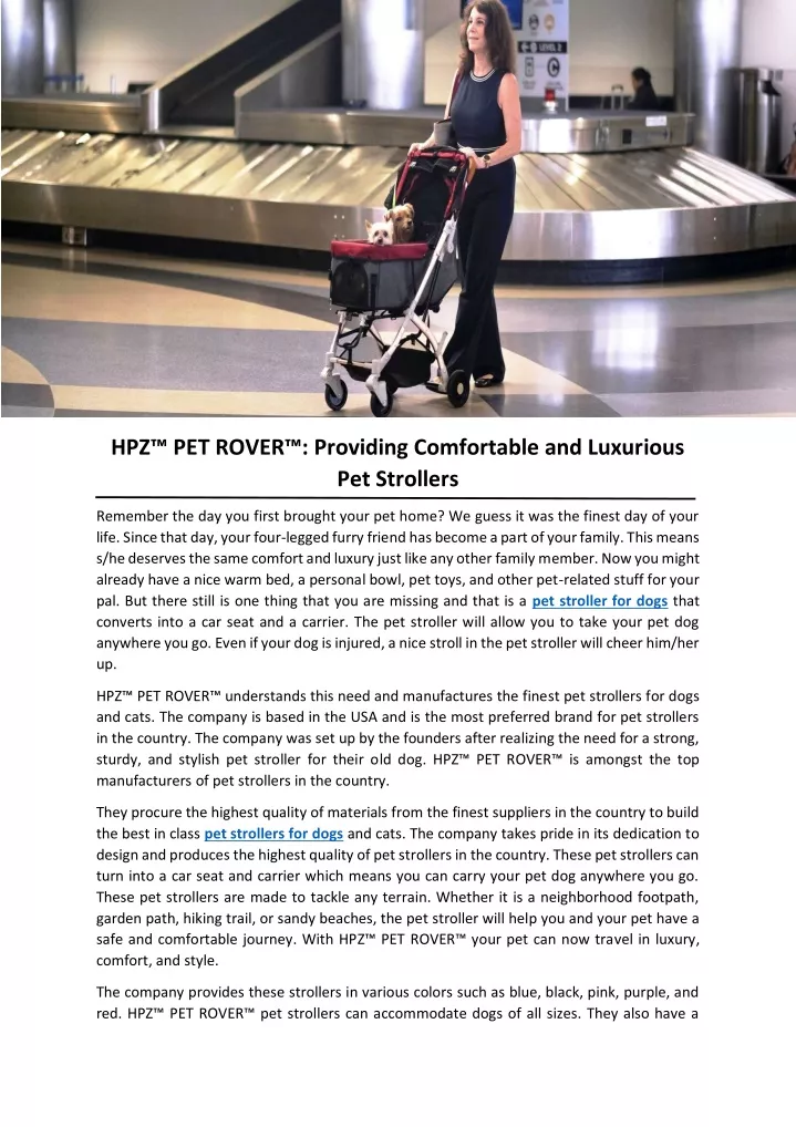 hpz pet rover providing comfortable and luxurious