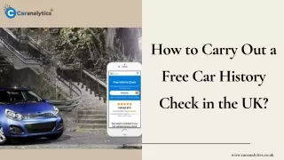 how to carry out a free car history check