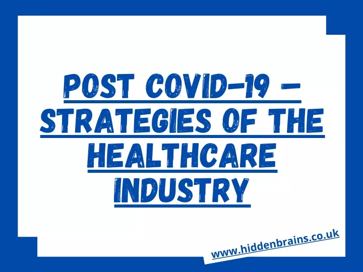 post covid 19 strategies of the healthcare