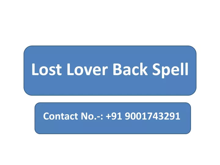 lost lover back spell