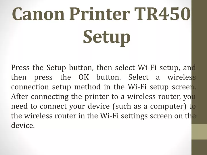 canon printer tr4500 setup
