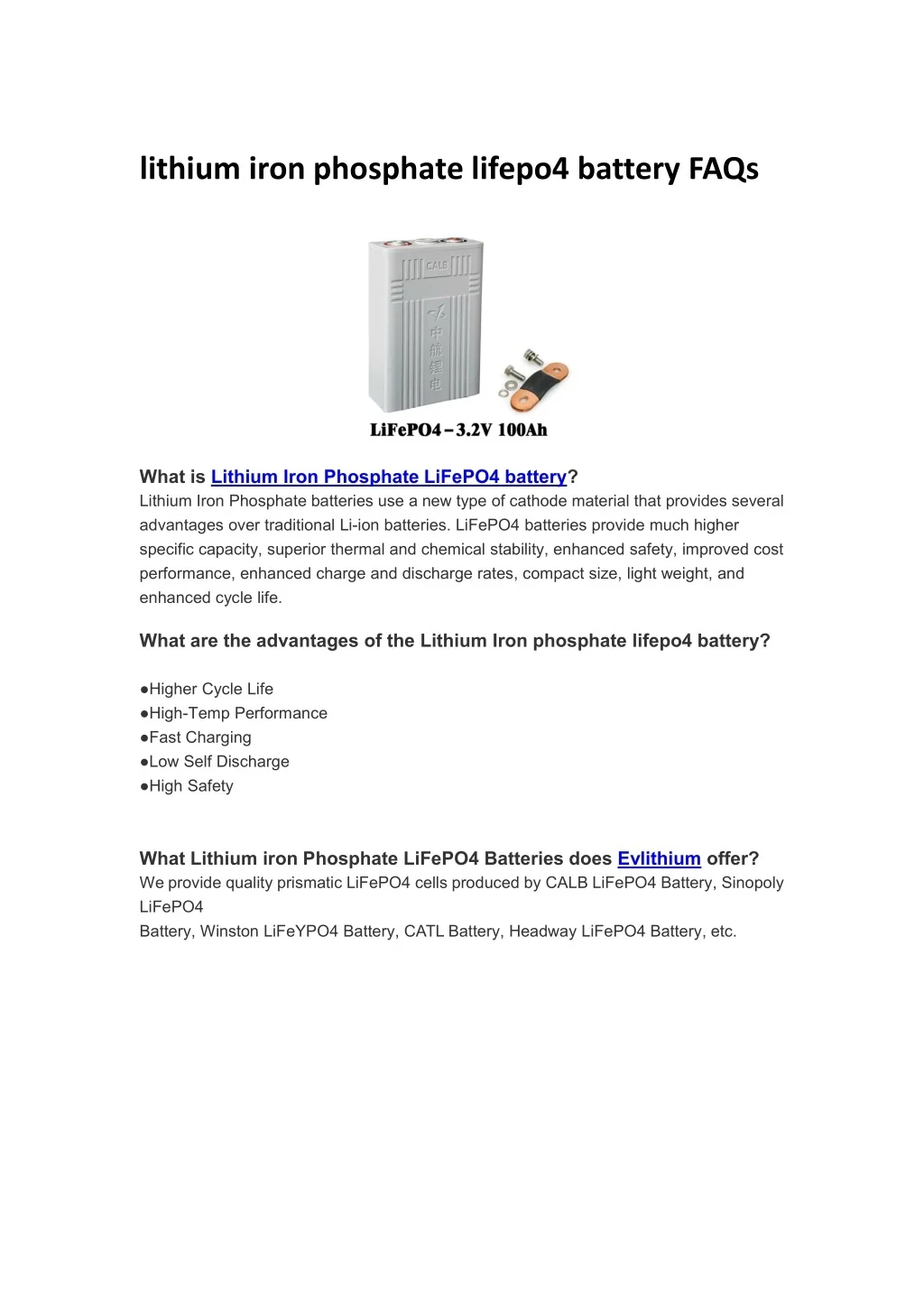 PPT - lithium iron phosphate lifepo4 battery FAQs PowerPoint ...