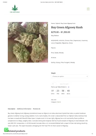 Buy Green Afgooey Kush Online - CBD HEMP MEDIC