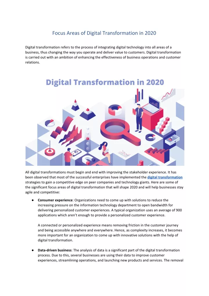 focus areas of digital transformation in 2020