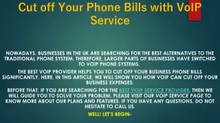 cut off your phone bills with voip service