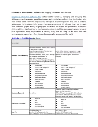 geomedia vs arcgis online determine the mapping