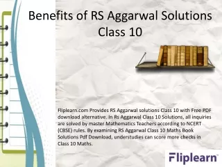 RS Aggarwal Solutions Class 10 - Fliplearn