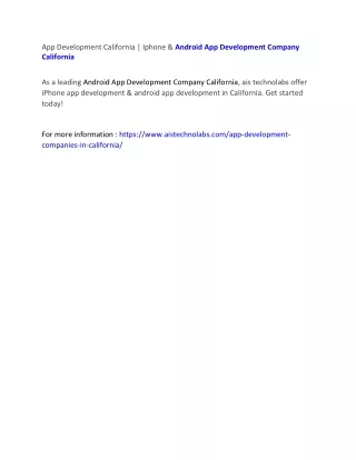 app development california iphone android