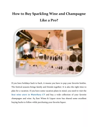 How to Buy Sparkling Wine and Champagne Like a Pro?