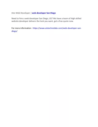hire web developer web developer san diego need
