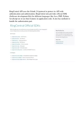 Ring Central Software Development Kit
