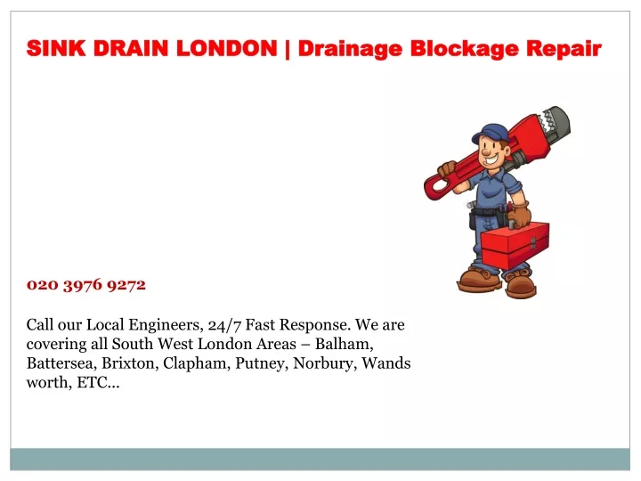 sink drain london drainage blockage repair