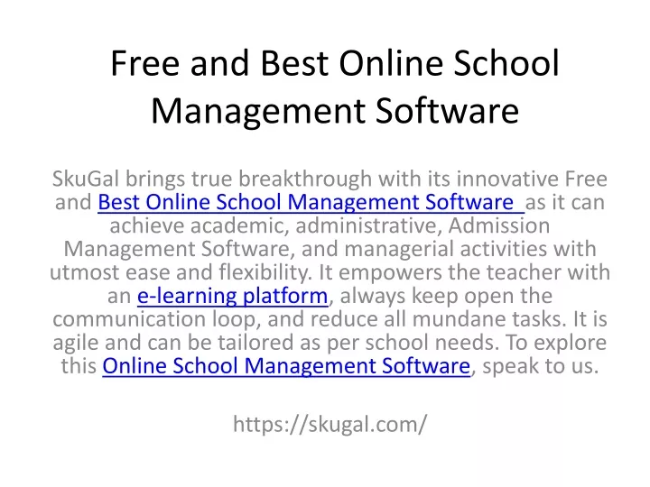 free and best online school management software
