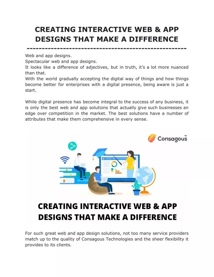 creating interactive web app designs that make