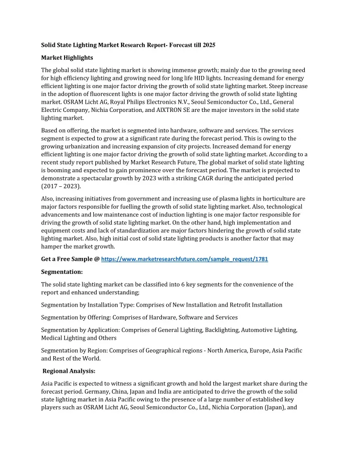 solid state lighting market research report