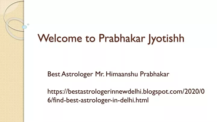 welcome to prabhakar jyotishh
