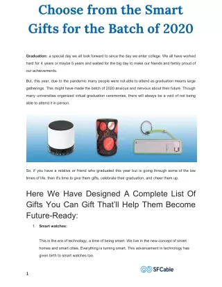 choose from the smart gifts for the batch of 2020
