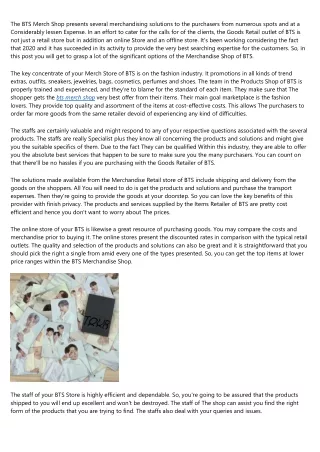 the bts merch shop presents several merchandising