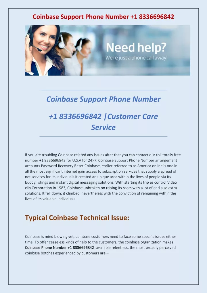 coinbase support phone number 1 8336696842