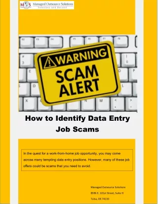 How to Identify Data Entry Job Scams