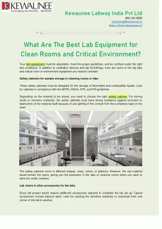 kewaunee labway india pvt ltd