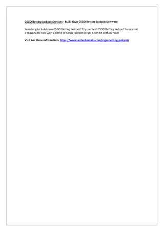 csgo betting jackpot services build own csgo
