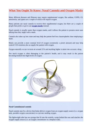 what you ought to know nasal cannula and oxygen