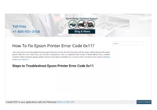 How To Fix Epson Printer Error Code 0x11