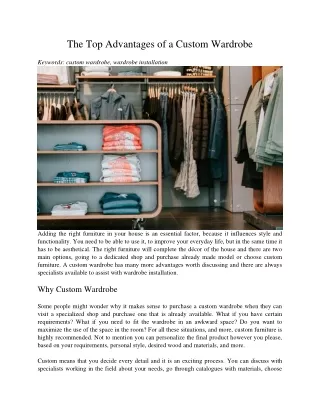 the top advantages of a custom wardrobe