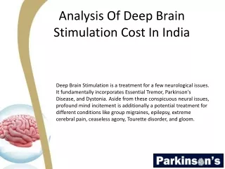 Deep Brain Stimulation Cost in India - Parkinsons Guide