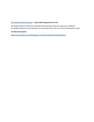 hire dedicated web developer expert