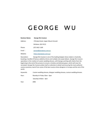 George Wu Couture