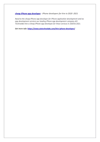 cheap iphone app developer iphone developers