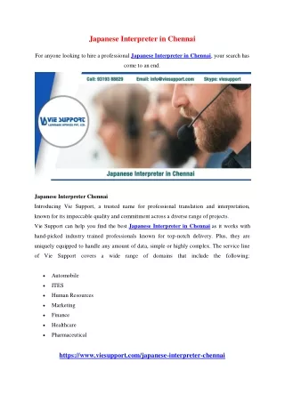japanese interpreter in chennai