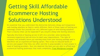 getting skill affordable ecommerce hosting solutions understood