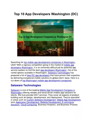 top 10 app developers washington dc