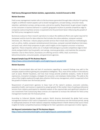 field survey management market statistics