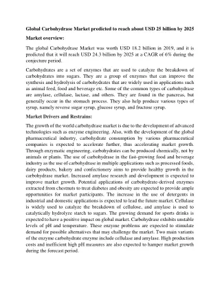 global carbohydrase market predicted to reach