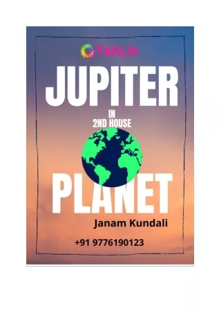 Jupiter in 2nd House of Kundli: Free online Janam Kundali reading