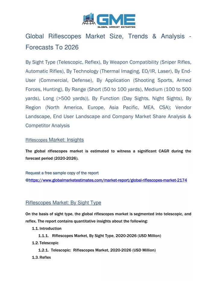 global riflescopes market size trends analysis