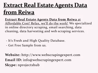 extract real estate agents data from reiwa