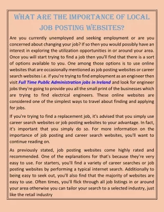 What Are The Importance Of Local Job Posting Websites?